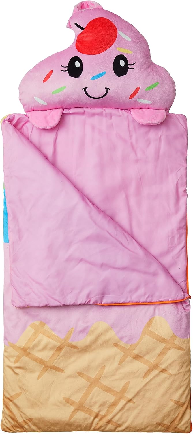 Kid's Nap Buddies Character Preschool Nap Mat, Toddler Sleeping Bag with Pillow for Daycare, Ages 3+