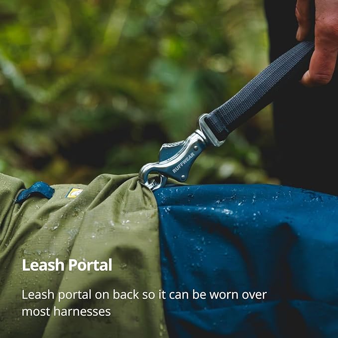 Ruffwear, Sun Shower Dog Raincoat Coverall, Waterproof & Windproof All-Weather Jacket with Full Coverage & Leg Straps, Lightweight & Reflective Dog Gear, Midnight Blue, X-Small