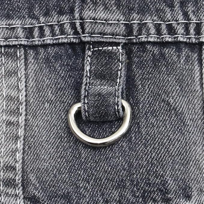 Puppy Clothes for Small Dogs Boy,Classic Western Denim Dog Coat,Dog Jeans Jacket with Leash D-Ring,Pet Cat Costumes,Cooling Harness Vest for Walking (Black, Medium)