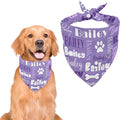 Personalized Dog Bandanas Custom Neckwear Name Button Anti-loosening Dog Scarf Triangle Bibs Kerchief Pet Costume Accessories for Medium Large Dogs Cats Pets Birthday-Purple