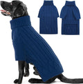 XL Dog Sweaters - Warm Winter Fall Dog Knitwear, Turtleneck Doggie Christmas Sweater, Pet Sweatshirt Clothes Outfit Knit Labrador (Blue XL)