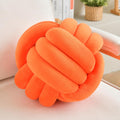 Decorative Throw Knot Pillow Ball for Home Chair Sofa Couch Bed Aesthetic Round Velvet Knotted Pillow Cushion (Orange, 11 inches)