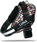 Personalized No-Pull Dog Harness with Name Patch, Adjustable, Reflective, Padded, Heavy Duty Pet Vest to Prevent Tugging, Pulling, or Choking, Training and Walking, USA, M