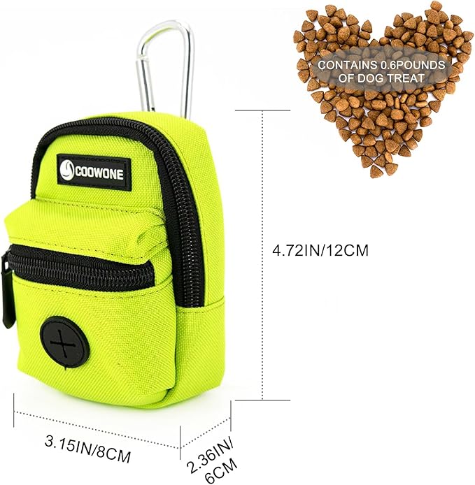 Dog Treat Pouch Dog Poop Bag Holder for Leashes, Pets Snack Container With Inner Small Bag, Puppy Supplies Perfect for Training and Walking - Hands Free Dog Waste Bag Dispenser -Dog Travel Accessories