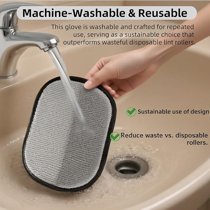 2Pcs Electrostatic Pet Hair Removal Gloves for Cats & Dogs,2025 New Upgraded Reusable Quick De-Shedding Grooming Gloves,Animal Fur Remover Tool for Couch,Carpet,Furniture, Car Seat,Clothing,Curtain