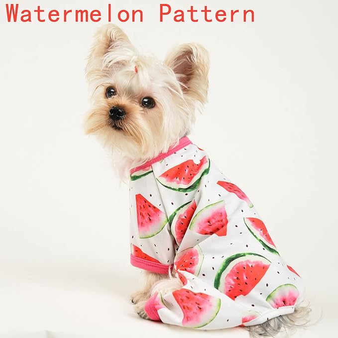 Dog Clothes for Small Dogs Boy Girl, Dog Pajamas Tiny Chihuahua Yorkie Spring Summer Shirt, Cute Puppy Outfit Pjs Jumpsuit Cat Onesie Apparel Pet Clothes
