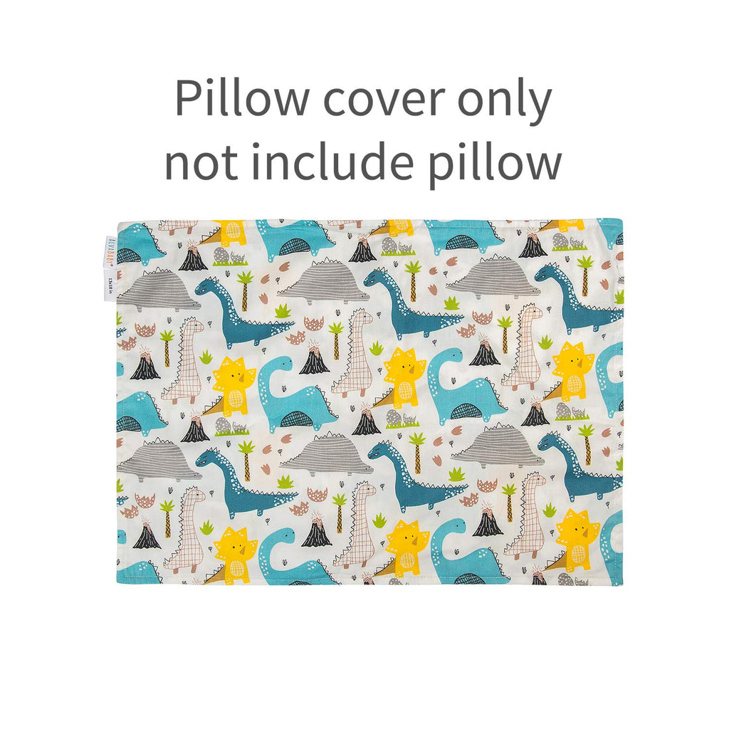 ALVABABY Toddler Pillowcases 2 Pack Organic Cotton Kids Pillow Cover Fit 13"x 18" or 12"x16" Envelope for Girl Boy Sleepy Travel