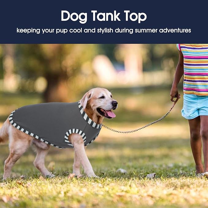 IECOii 2 Pack Dog Shirt for Large Dogs | Pullover T-Shirts, Sun Protection in Outdoor, Sleeveless Tank Top for Large Breeds, Grey+Blue, 3XL
