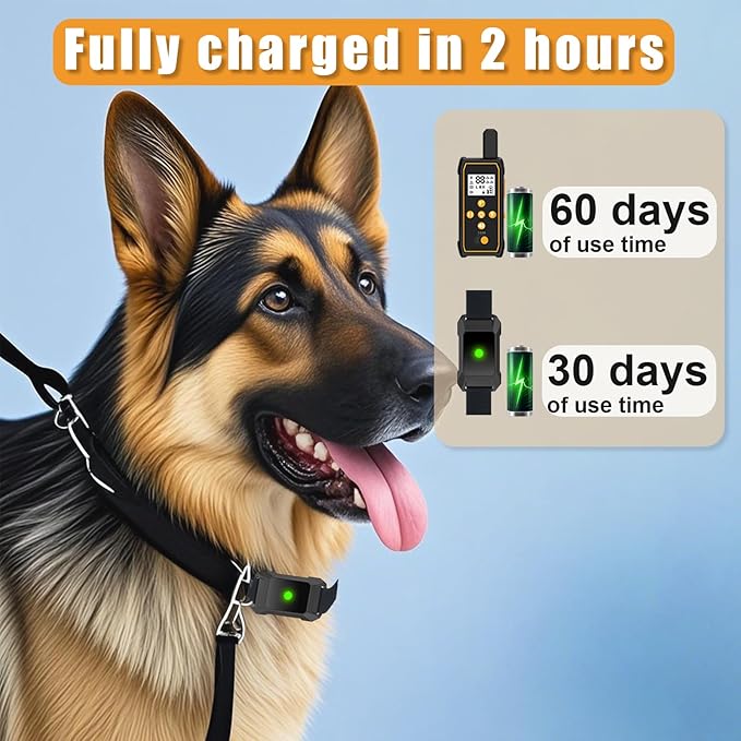 Dog Shock Collar, Pet Training Collar for Dogs with 4200ft Range, IPX7 Waterproof, Dog Bark Collar with 4 Modes & Safety Lock, Rechargeable E-Collar for All Breeds - Correct Bad Habits