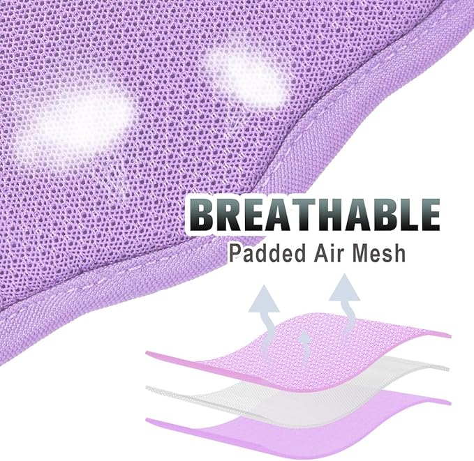 BARKBAY No Pull Dog Harness Large Reflective Dog Harness with Front Clip and Easy Control Handle for Walking Training Running with ID tag Pocket(Lavender Sky,XL)