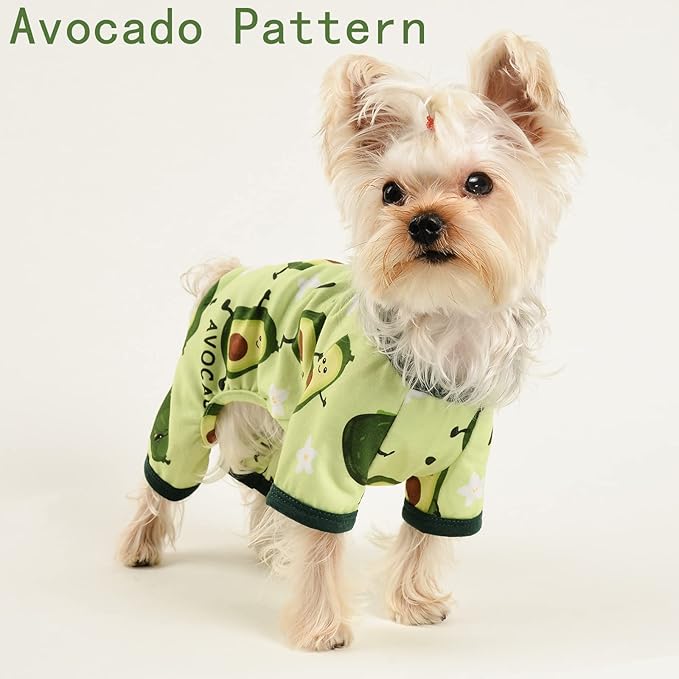 Dog Pajamas for Small Dogs Boy Girl, Dog Clothes Tiny Chihuahua Yorkie Spring Summer Shirt, Cute Puppy Outfit Pjs Jumpsuit Cat Onesie Apparel Pet Clothes