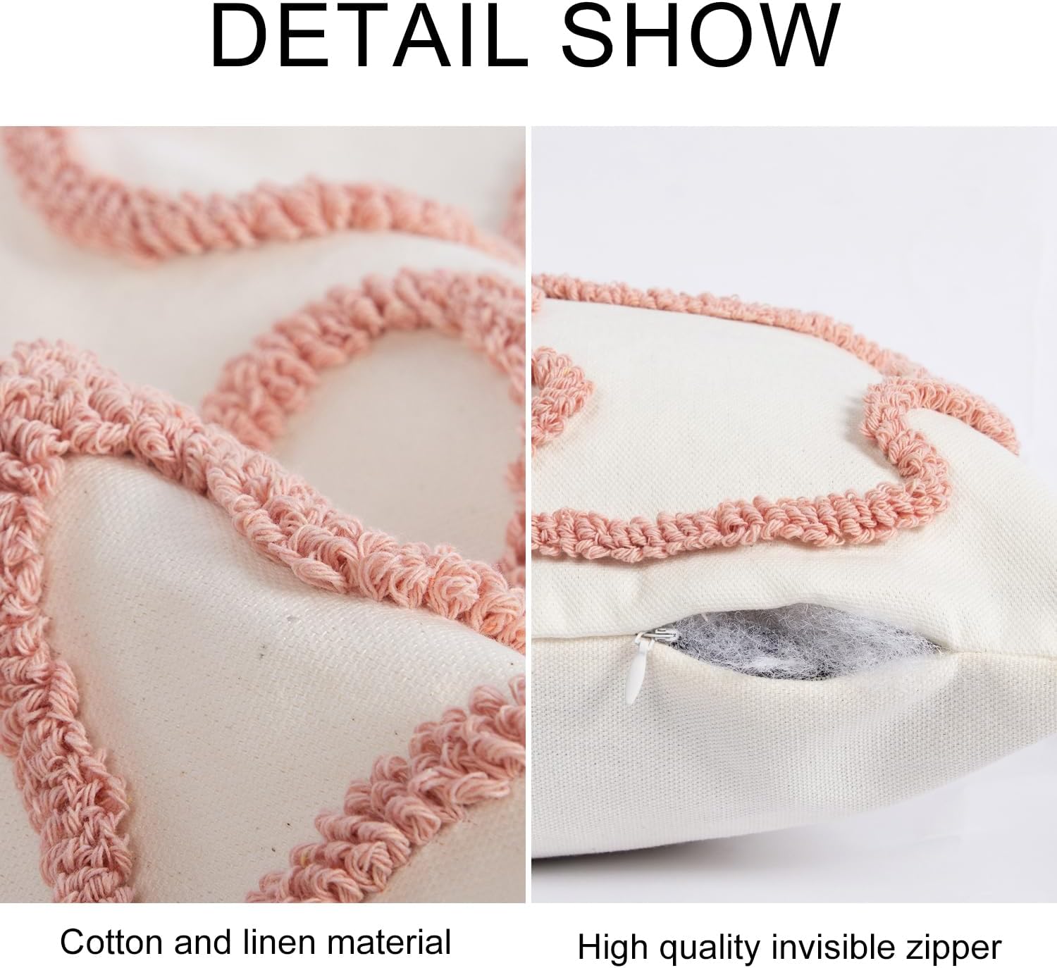 Pink Coquette Bow Throw Pillow Cover 12x 20, Boho Tufted Neutral Linen Pillow Cases Girls Bedroom Decor for Outdoor Couch Bedroom Car, Mauve