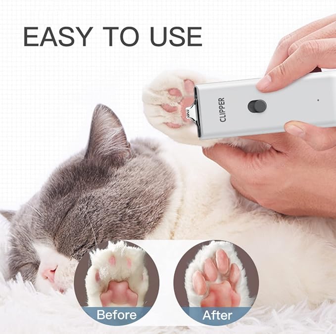 2-in-1 Professional Dog Grooming Kit - Low Noise, Waterproof, USB Rechargeable, and Safe Ceramic Blade - Gift for Dogs and Cats (White)