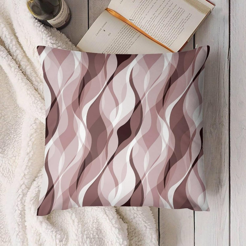 Pink Throw Pillow Covers Modern Abstract Pink and Grey Striped Decorations for Bedroom Living Room Farmhouse Sofa Pillows Bed Couch 12x12 Inch