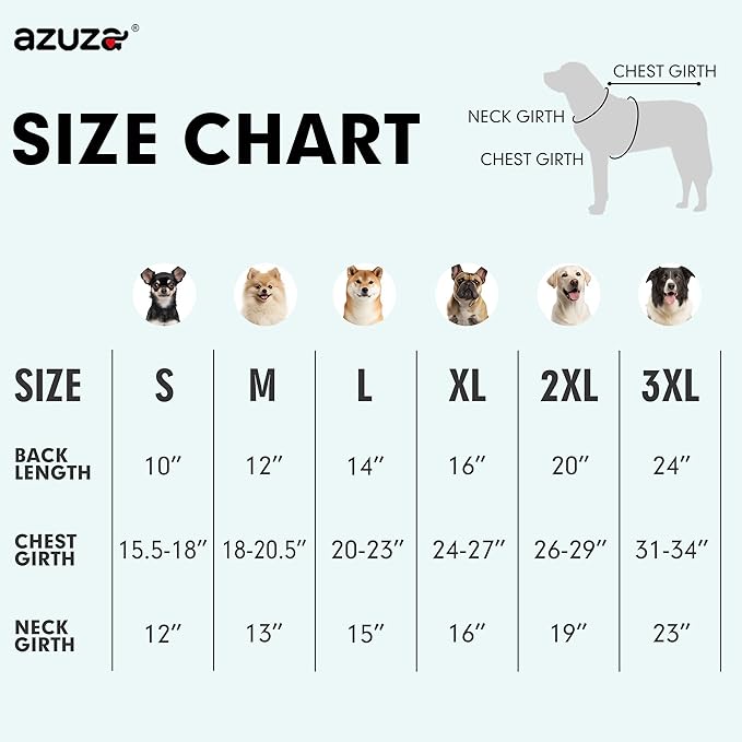 azuza Dog Jacket Waterproof & Windproof Dog Coat for Small Dogs with Thick Fleece, High Collar with Leash Hole, Adjustable Velcro & Elastic Belly, Red L