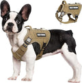 Tactical Dog Harness Small Sized Dog,No Pull Military Dog Vest with Handle,Reflective Heavy Duty Pet Harness for Walking Hiking Training Brown S