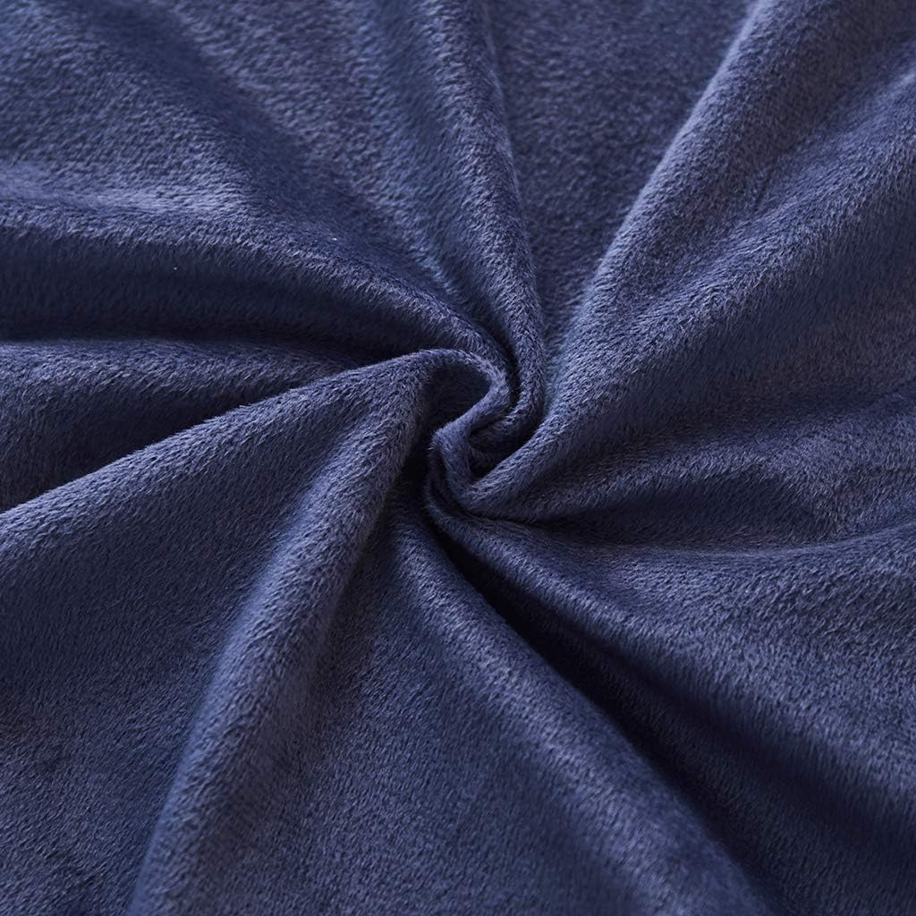 Uhamho Set of 2 Faux Fur Throw Pillow Covers Soft Velvet Decorative Pillowcases Zipper Closure (Navy, 20"x36")