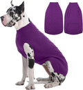 IECOii Great Dane Sweater,5XL Dog Sweater for Extra Large Dogs Breed,XXXXXL Dog Sweaters Christmas Outfit,Thick Warm Dog Winter Sweater for Male Female Dogs,Pullover Big Dog Sweater,Purple-5XL
