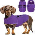 Queenmore Small Dog Sweaters, Soft Fleece Vest Pullover Dog Jacket with Leash Hole, Warm Winter Pet Clothes Cold Weather Doggy Dachshund Sweater for Medium Dogs Cats Boy or Girl (Lavender, S)