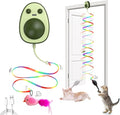 Interactive Cat Toys for Indoor Cats,Electric Flying Bird & Mouse Wand Teaser, Automatic Hanging Door Frame Chase/Hunt/Exercise Stimulate Feather Cat Toy for Bored Indoor Adult & Kitten