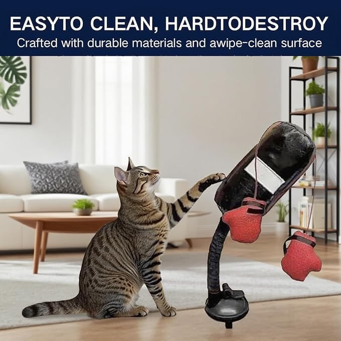 cat Boxing Gloves Toy, Boxing cat Toys, Interactive Kitten Toys Punching Bags, Punching Bag Games Gym (2 Pieces)