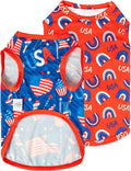 CuteBone 4th of July Dog Shirts 2-Pack Soft Pet Clothes Breathable Summer Vest for Small Puppy and Stretchy Cat Apparel 2BX18L