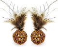 TTcat 2Pcs Feather Cat Ball Toy with Bell,Cat Toys for Indoor Cats,Interactive Chew Toys for Kitty Kitten.