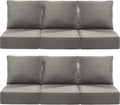 Luxury 22x24/22x25 6-Inch Outdoor Deep Seat Cushions Set of 6 - Comfortable Patio Zipper Chair Cushion for Outside Wicker Dining Rocking Swivel Chairs Loveseat Couch Sectional Sofa - Grey
