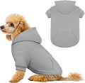 Extra Small Dog Sweater,Dog Hoodie,Warm Fleece Sweatshirt with Hood & Pocket,Leash Hole,Cozy Cold Weather Cat Pet Clothes Puppy Sweater for Small Dogs(Grey,XS)