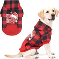 KOOLTAIL Christmas Dog Hoodie, Red Plaid Pet Sweater, Hat Hooded Sweatshirt Dog Clothes for Small Medium Large Dogs Boys Girls, Soft Warm Winter Cold Weather Coat with Leash Hole&Pocket, Santa, XL