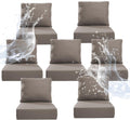 6" Thicker Outdoor Chair Cushion 7 Sets - 24" *24" *6" Waterproof Patio Furniture Cushions with Removable Cover, 28D High Density Sponge Filling Thicken Outdoor Patio Cushions - Grey
