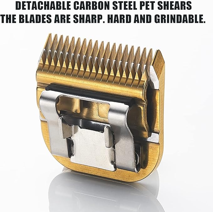 2PC #4FC Clipper Blade Dog Grooming Compatible with Andis Clippers Carbon Infused Steel Detachable Carbon Steel Sharp Edge Also Compatible with Wahl/Oster Dog Clippers