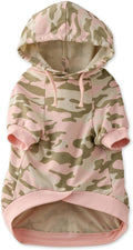 Rocky – The Orginal Lightweight Hooded TEE 100% Organic Cotton Dog Hoodie Pet Coat Sweater for Small, Medium, Large Dogs, Pink Camo, Small (10-25 lbs)