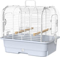Travel Bird Carrier Cage,Transparent Parakeet Cage,Small Portable Bird Cage with Feeder Cups & Standing for Canaries Budgies Lovebirds Conures Cockatiels