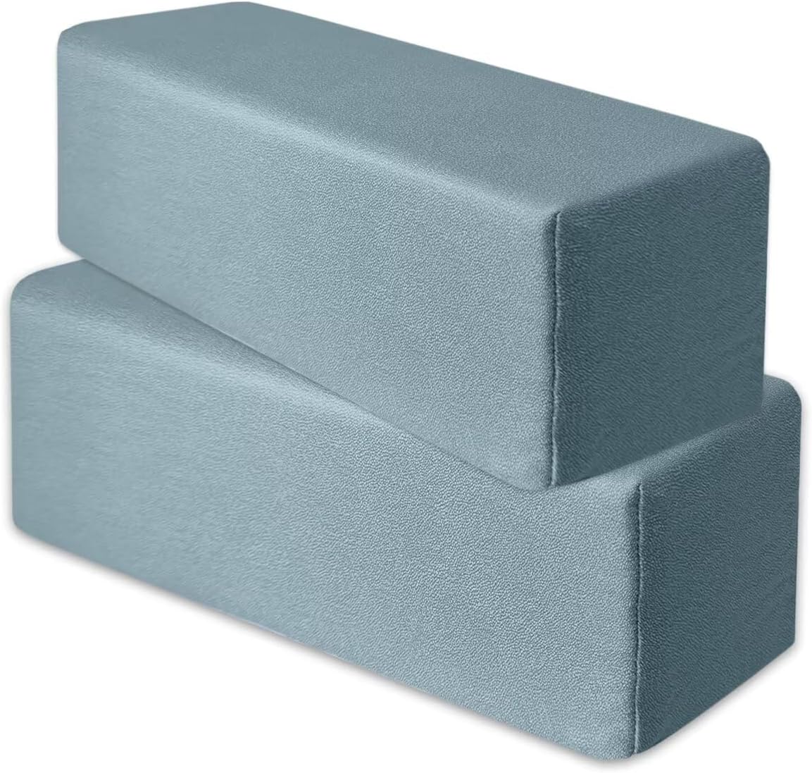 2 Pack Couch Arm Rest Pillow, Leatharie Waterproof Cover, High Density Foam Armrest Cushion, Headboard Cushion Elbow Support for Sofa Bed and Armchair,Blue,6x6x20in