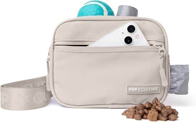 Pup Culture Dog Treat Pouch with Poop Bag Dispenser and Removable Treat Pouch | Cross Body Dog Walking Bag | The Perfect Puppy Training Tool and Even Better Gift