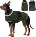Dog Winter Coat Warm Padded Puppy Jacket Windproof Water Resistant Clothes for Small Medium Large Pets Christmas Sweater Outfit Vest(Green, L)