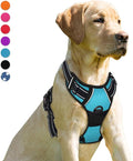 BARKBAY No Pull Dog Harness Front Clip Heavy Duty Reflective Easy Control Handle for Large Dog Walking(Blue,S)