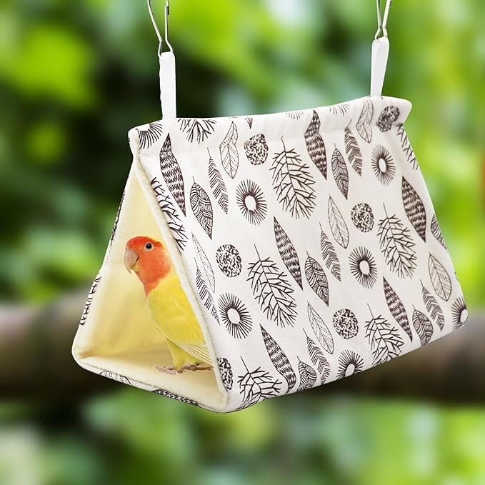 2 Pack Hanging Winter Warm Bird Nest House, Comfortable Bird Bed for Cage, Hanging Hammock for Budgies, Cockatiels, Lovebirds, Conures, Quakers, Small to Medium Birds