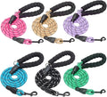BEAUTYZOO Heavy Duty Rope Dog Leash 6 Pack, 6FT Nylon Pet Leash with Reflective Thread, Soft Padded Handle Thick Lead Leash for Large Medium Dogs Small Puppy, 1/2inch X 6 FT (18~120 lbs)