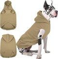 IECOii Warm Dog Hoodie for Large Dogs, Extra Large Dog Hoodie Fleece Vest with Leash Hole & Pocket, Big Dogs Sweatshirt for Giant Breed, Pullover Sleeveless Doberman, Great Dane Sweater, Khaki, 4XL
