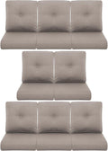 8-Piece Outdoor Patio Cushion Set - Fade & Water Resistant with Removable Olefin Cover, 22x24x4 Inch Memory Foam Cushions for Wicker Sectional Sofa – Grey/Buckle