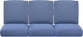 Pop 22x25/22x24 Outdoor Cushions for Patio Couch Chairs Set of 3 - High Back Comfy Outside Seat Cushions for Wicker Dining Rocker Glider Loveseat 3-Seater Sectional Sofa - Navy Blue/Classic