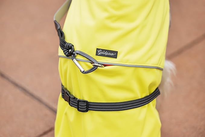 Goldpaw Rainpaw Waterproof Dog Raincoat - Durable Dog Rain Jacket for All Seasons - Easy to Wear, Adjustable, Premium Pet Outerwear - Made in The USA - Machine Washable - Yellow - Size 16