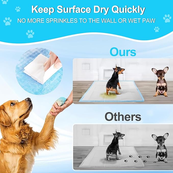 Pee Pads for Dogs 36"x48", Puppy Pads Extra Large, Disposable Thicken Pet Training Pads for Cats Doggie Rabbits, Incontinence Underpads Ultra Absorbent & Quick-Dry, Leakproof Potty Pads (100)