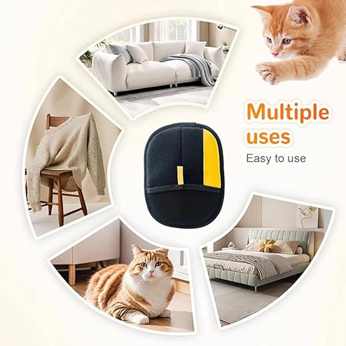 2PC Pet Hair Removal Glove,2025 New Reusable Pet Hair Removal Tool, Suitable for Bed Sheets, Sofas, Clothes, Carpets, Car Seats, and Static Gloves for Dogs and Cats