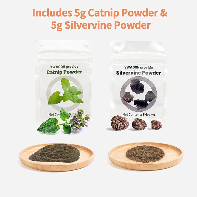 Cat Toy Burger Shape, Fun Kick and Toss Catnip Toy with Crinkle Sound, Includes Catnip & Silvervine Powder (5g+5g) + 5 Reusable Pouches, Gift for Indoor Cats