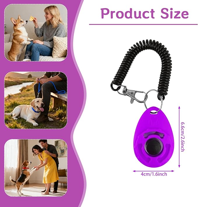 32 Pcs Dog Training Clicker with Wrist Strap Multicolor Pet Behavioral Training Accessories for Dogs Cats Horses Birds