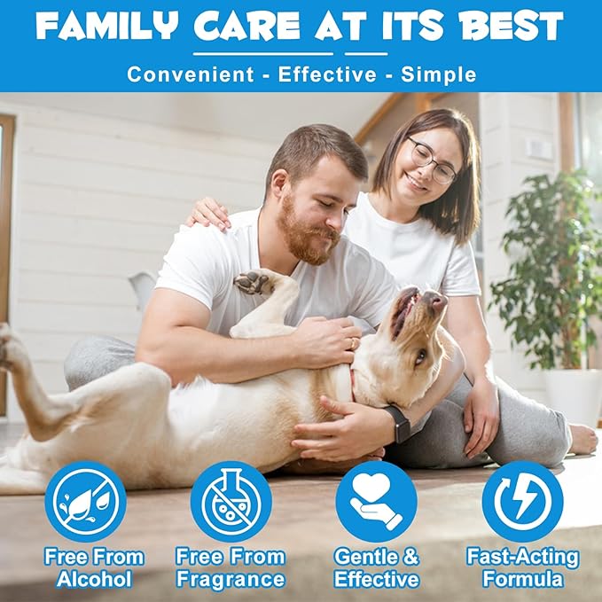 2Pack Ear Infection Treatment Drops for Dogs and Cats,with 1% Hydrocortisone Soothing Dog Yeast Infection, Itchy Ear Relief-Treats Ear Infections for Dogs & Cats - 2 fl oz