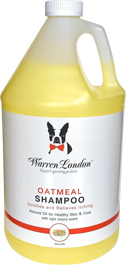 Warren London Oatmeal Dog Shampoo - Fast Itch Relief for Dry, Sensitive, & Irritated Skin - Infused with Vitamins & Neem Oil - Made in USA - 1 Gallon